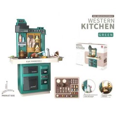 Кухня интерактивная "Western Kitchen", свет, звук, пар (бирюзовая)