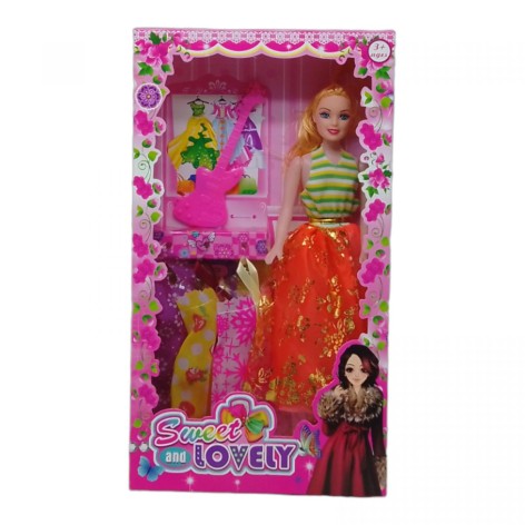 Кукла "Sweet and lovely", оранжевая юбка вид 2