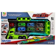 Трейлер-трек (інерц.з метал.машинками) САЛАТОВИЙ