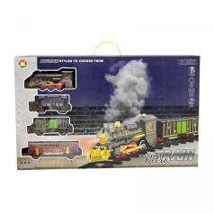 Железная дорога (аккумулятор 3.7 V, локомотив, 3 вагона, звуки, подсветка, парогенератор, в коробке)