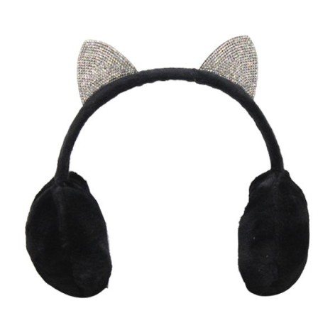 Хутряні навушники "Котик", чорні