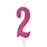 Декоративна свічка "Цифра 2", рожева