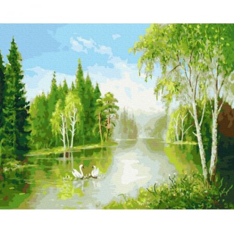 Картина за номерами "Лебедина пара"
