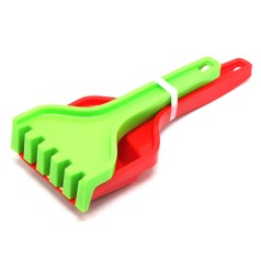 Песочный набор "Лопатка и грабли" (красный + зеленый)