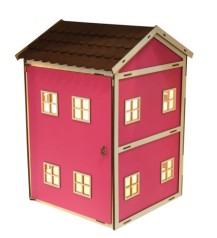 Уценка. Двухэтажный домик для кукол - не товарный вид отломана ручка у двери