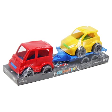 Набір авто "Kid cars Sport" (автобус червоний + жовта машинка)
