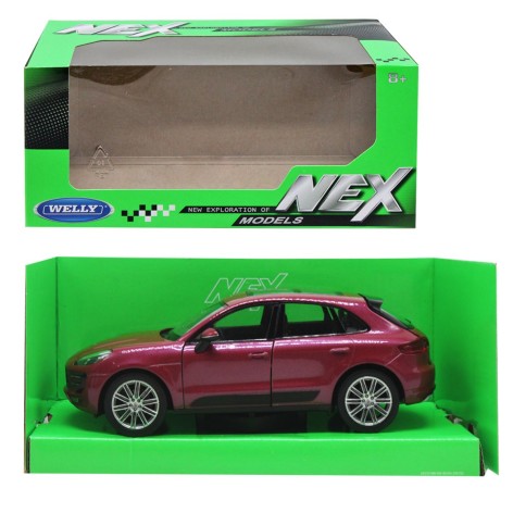 Машина металл Porsche Macan Turbo 1:24 вишневая