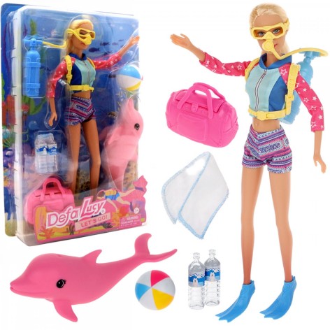 Ігровий набір "DEFA LUCY: Лялька дайвер з дельфіном"
