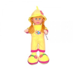 Лялька м'яка з чепчиком (жовтий)