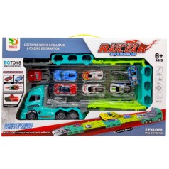 Трейлер-трек (інерц.з метал.машинками) БІРЮЗОВИЙ