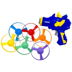 Пістолет -запускачка "Динозавр", 6 дисків у пакеті (СИНІЙ)