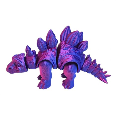 Игрушка подвижная 3D Динозавр 18 см, Стегозавр (ФИОЛЕТОВЫЙ ГРАДИЕНТ)