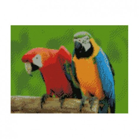 Алмазная мозаика "Яркие попугаи"