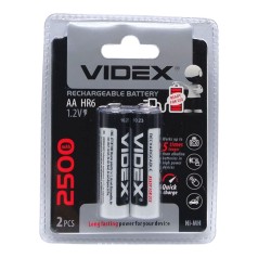 Акумулятори VIDEX ААА, акумуляторні батарейки, мін.работа 2500 mAh. 1,2 V (9147)
