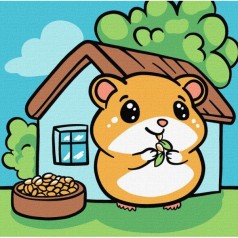 Картина по номерам "Хомячок" 25х25 см