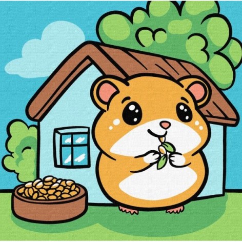 Картина по номерам "Хомячок" 25х25 см