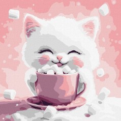 Картина за номерами "Какао для котика" (картина №1) 30х30 см