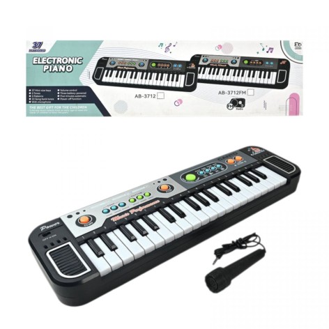 Синтезатор пианино, звуки, радио, регулировка громкости, микрофон, в коробке