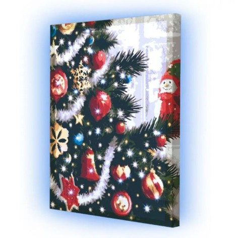 Картина по номерам со светодиодной подсветкой "Праздничные огни" 40х50 см