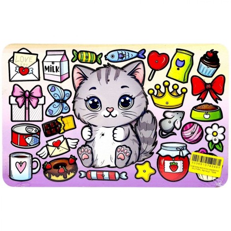 Одевалка магнитная деревянная (котик)