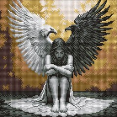 Алмазная мозаика "Две стороны души" 40х40см