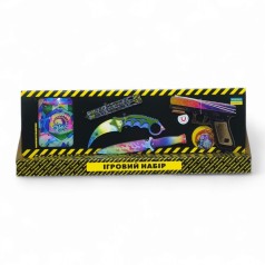 Игровой набор "BIG BOX Nest", деревянный - резинкострел, ножи, перчатки, брелок