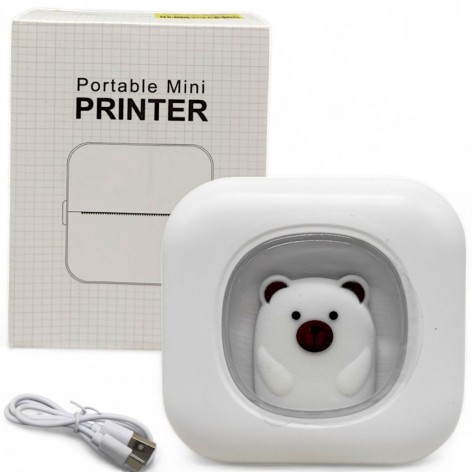 Портативный термопринтер "Portable mini printer" (белый)