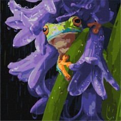 Картина по номерам "Лягушонок под дождем" 40х40см