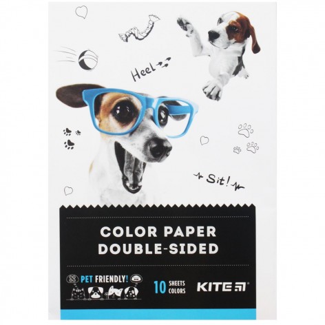 Кольоровий папір А5 "Dogs", 10 кольорів