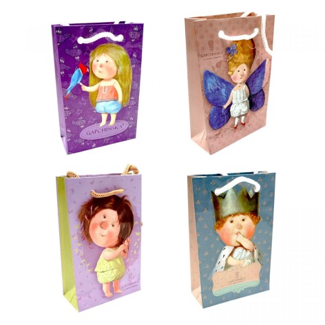 Пакет бумажный Гапчинская 8*12*3.5см (микс видов)