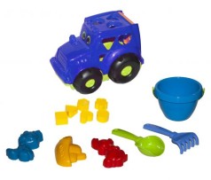 Сортер-трактор Коник №3 синій з піщаним набором