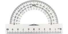 Транспортир пластиковый, молочный (10 см), 5 шт.