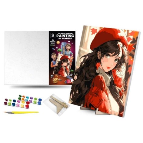 Картина по номерам 40х50 см "Прекрасная незнакомка" с деревянной подставкой