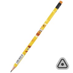 Карандаш графитный с ластиком, тригранный GF