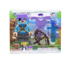 Конструктор фигурка "My World Minecraft" (голубой)