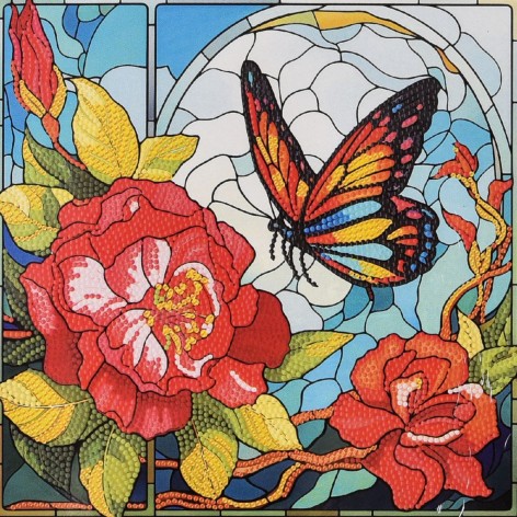 Алмазная мозаика "Бабочка лета" 30х30 см