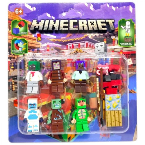 Набір героїв "Майнкрафт" 6 фігурок, магнітні елементи, в слюді
