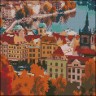 Алмазная мозаика "Осенний город" 30х30 см