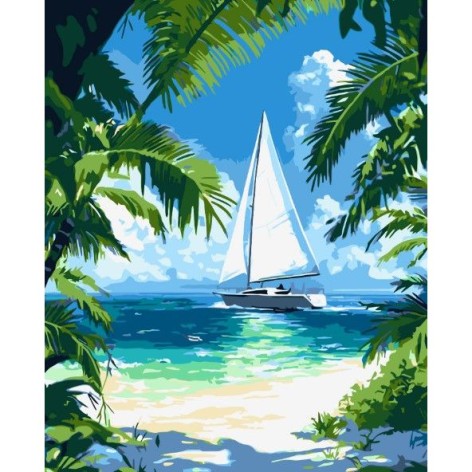 Картина по номерам "Тропическое побережье" 40х50 см