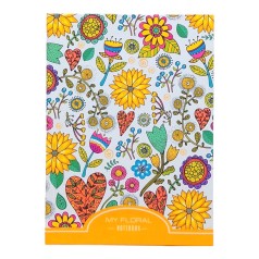 Блокнот А5, 80арк. "Квіткове поле" (жовтий)