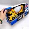 Автомобиль-бетоновоз инерционный со светом и звуком 1:16 в коробке