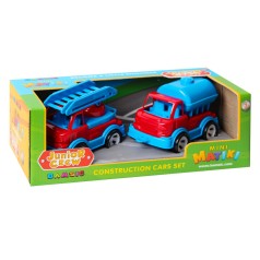 Mini Matiki коробка 2 (пожарная, водовоз), Набор детский BAMSIC (Красно-синий)