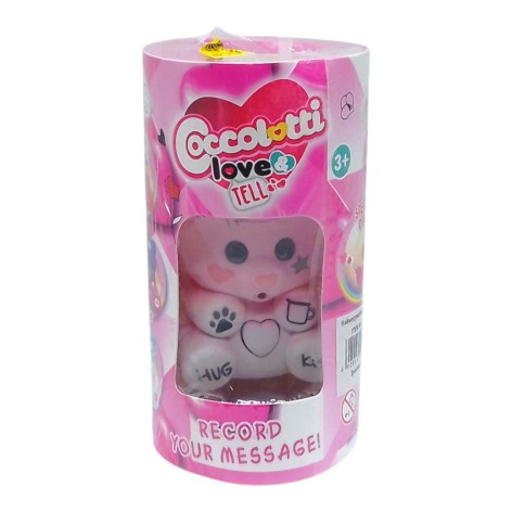 Игрушка-повторюшка "Coccolotti Love and Tell", мишка-брелок, 8,5 см (розовый)