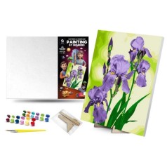 Картина по номерам 40х50 см "Ирисы" с деревянной подставкой