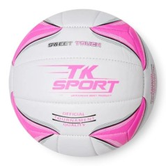 Мʼяч волейбольний TK Sport, мʼякий PVC, 280 грам, гумовий балон (РОЖЕВИЙ)