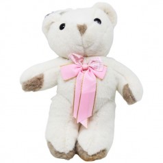 Мягкая игрушка "Медвежонок с бантиком", розовый