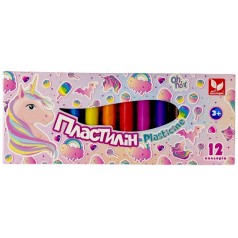 Пластилин круглый восковой Unicorn 12 цветов.
