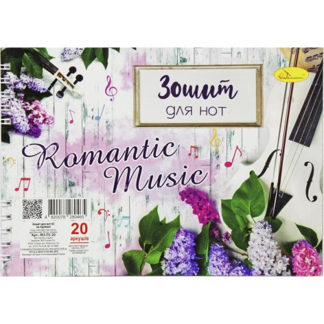 Тетрадь для нот "Romantic Music", 20 листов