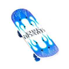 Скейт с принтом "Пламя", бело-голубое
