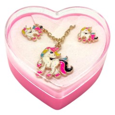 Дитячий набір прикрас: кулон+сережки (Поні. РОЖЕВІ)